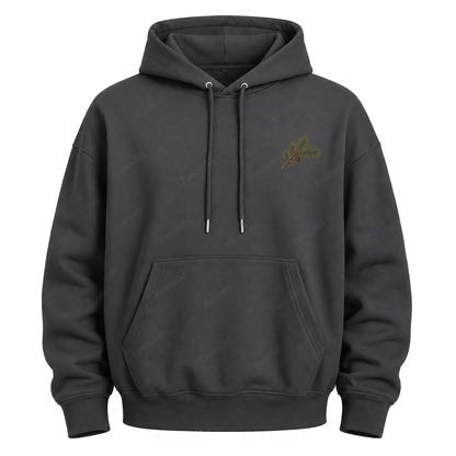Meet Me Where the Pines Whisper Vintage Woodland Graphic Hoodie