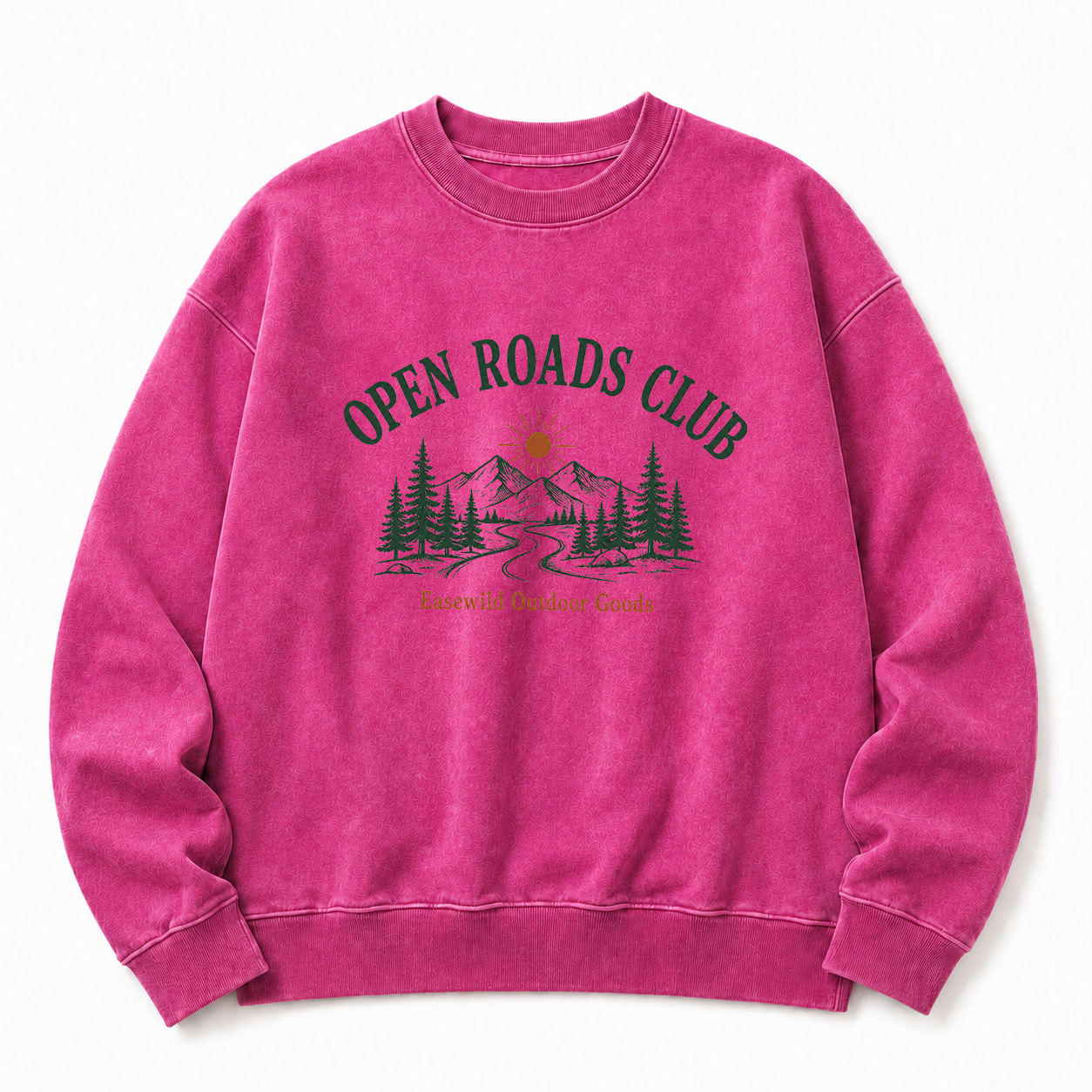 Open Roads Club Washed Grafik-Sweatshirt