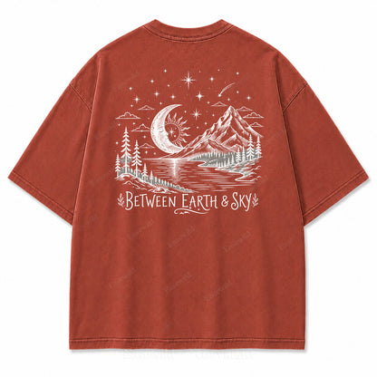 Between Earth & Sky Mountain Vintage Print Tee