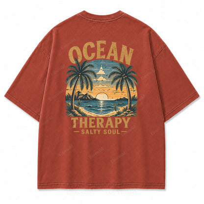 Ocean Therapy Salty Soul Washed Graphic Tee