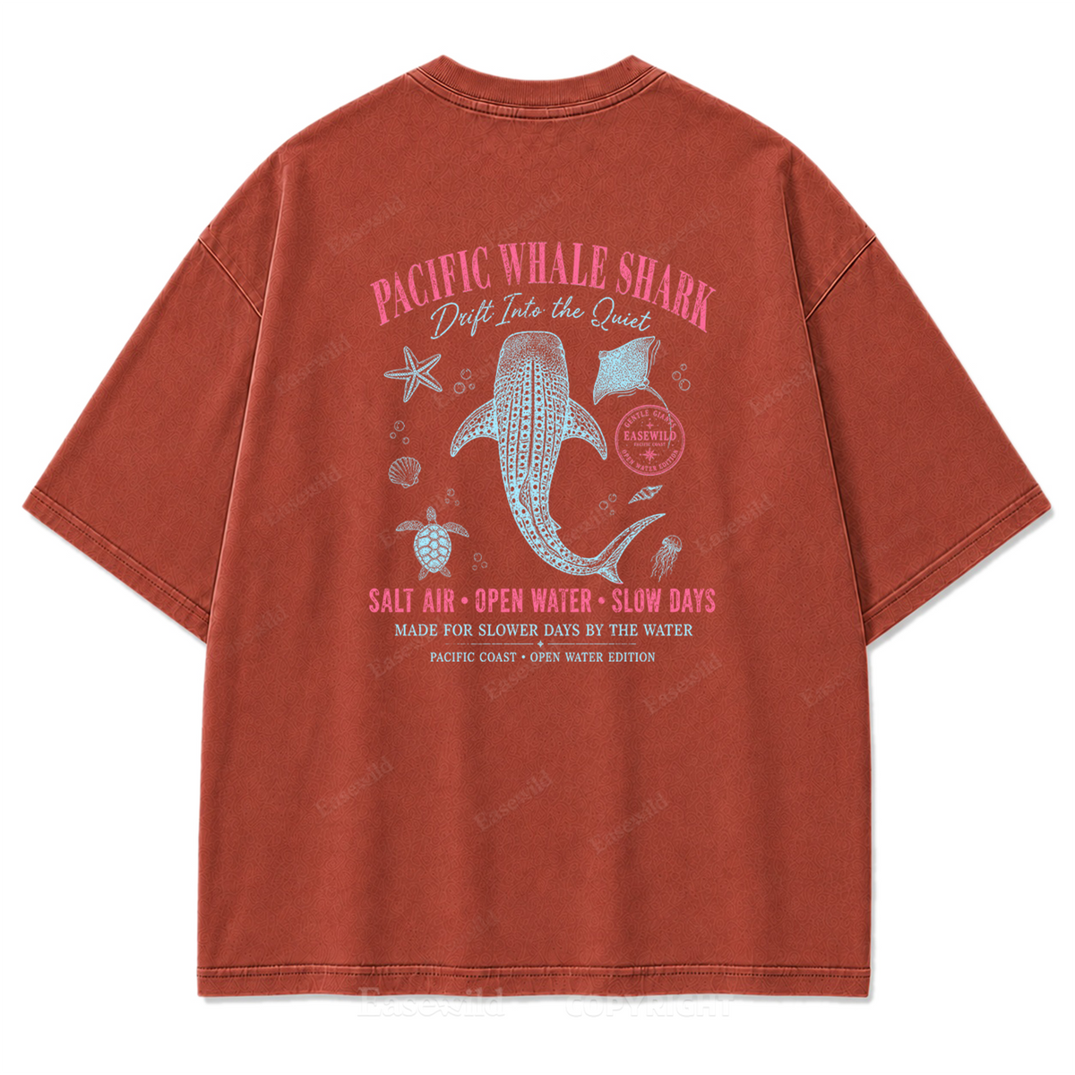 Pacific Whale Shark Washed Print Tee