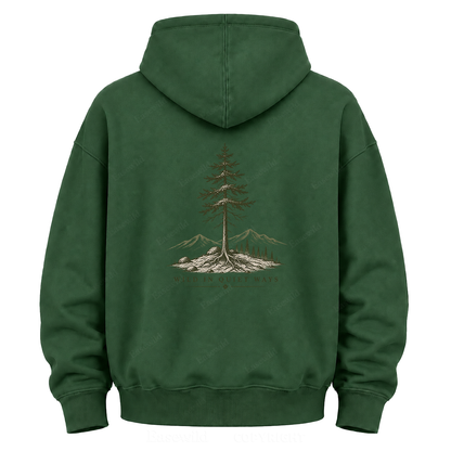 Wild in Quiet Ways Vintage Pine Graphic Hoodie