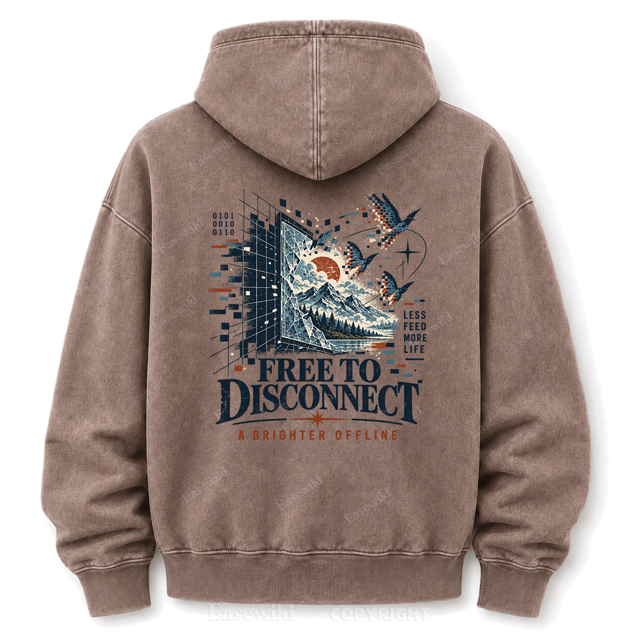 Pixel to Peaks Washed Graphic Hoodie