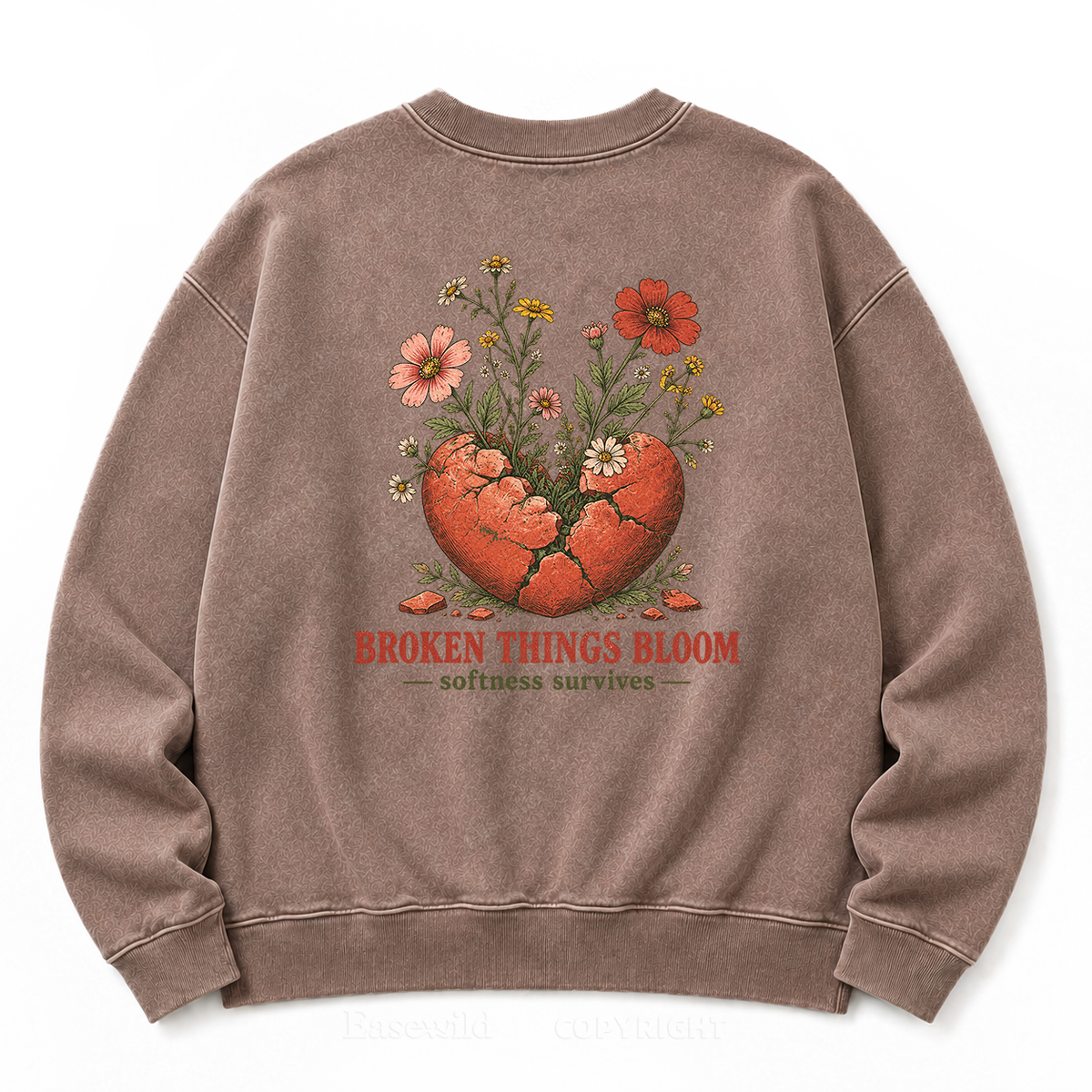 Bloom Through Broken Washed Sweatshirts