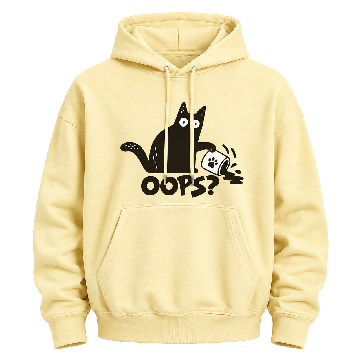 Oops! Clumsy Cat Hoodie – Cute Funny Graphic Sweatshirt
