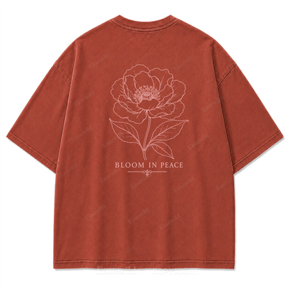 Bloom In Peace Floral Washed Print Tee