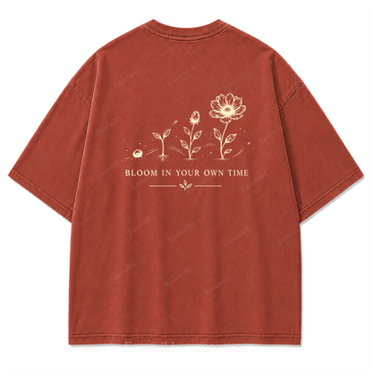 Bloom In Your Own Time Washed Print Tee