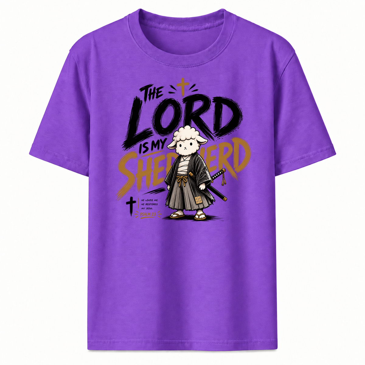 The Lord Is My Shepherd Samurai Lamb Graphic T-Shirt