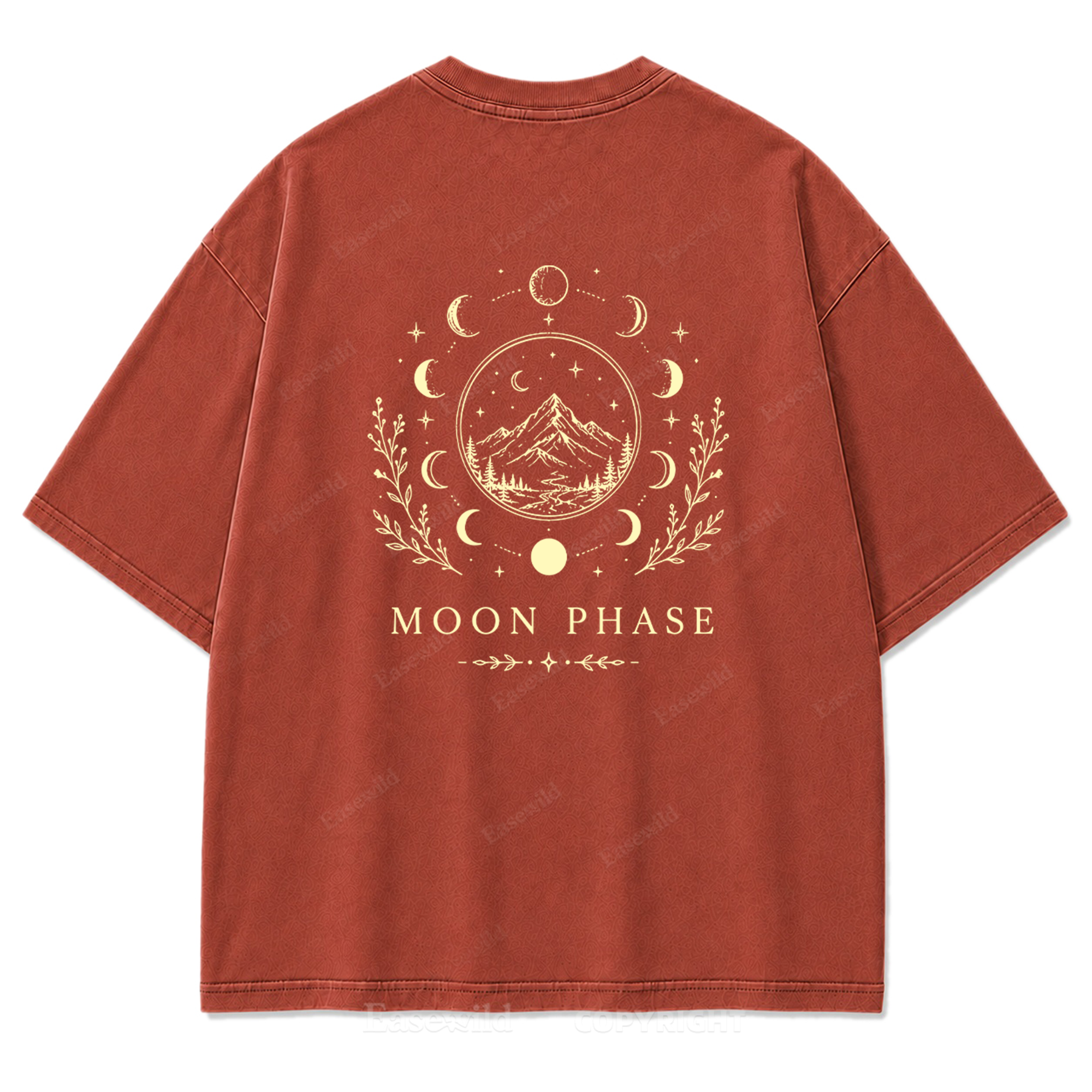 Moon Phase Mountain Washed Print Tee