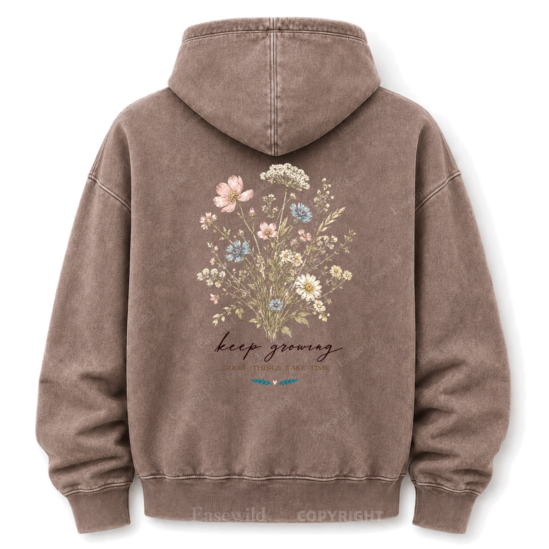 Keep Growing Wildflower Washed Graphic Hoodie