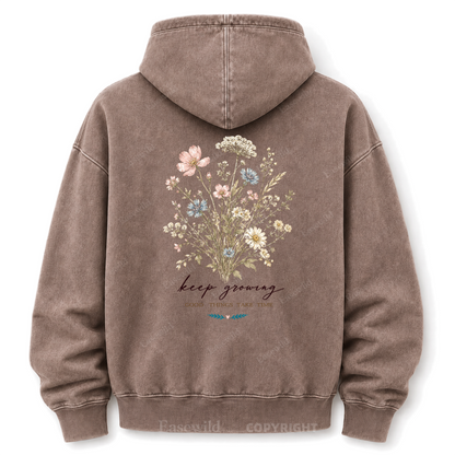Keep Growing Wildflower Washed Graphic Hoodie