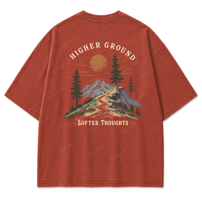 Higher Ground Softer Thoughts Washed Print T-Shirt