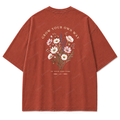 Grow Your Own Way Wildflower Washed Print Tee
