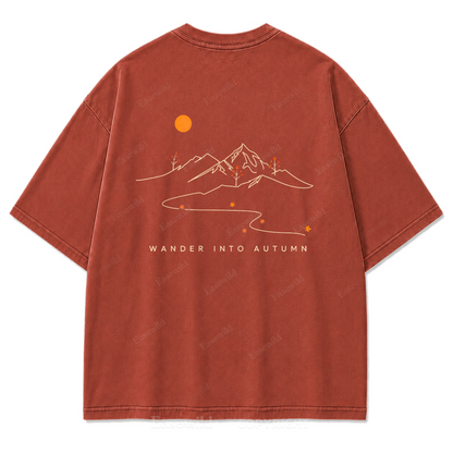 Wander Into Autumn Washed Print Tee