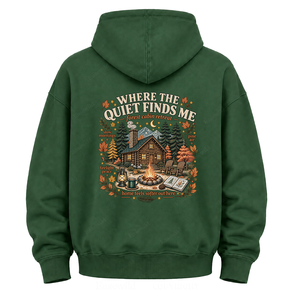 Where the Quiet Finds Me Cabin Graphic Hoodie