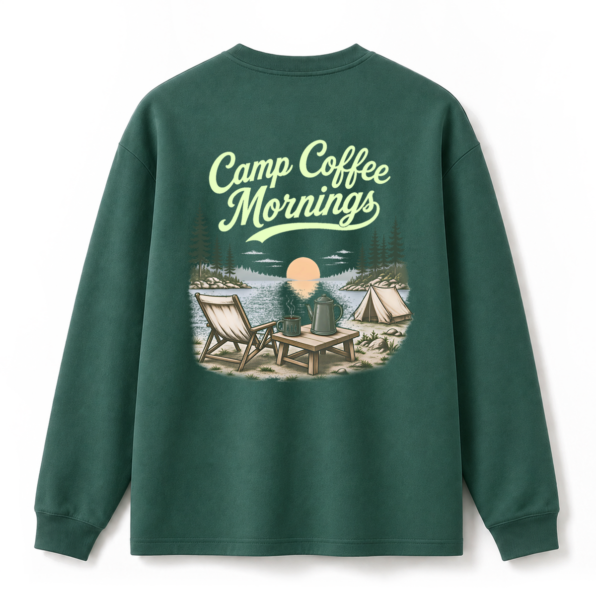 Camp Coffee Mornings Graphic Long Sleeve Tee