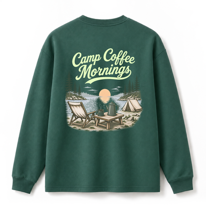 Camp Coffee Mornings Graphic Long Sleeve Tee