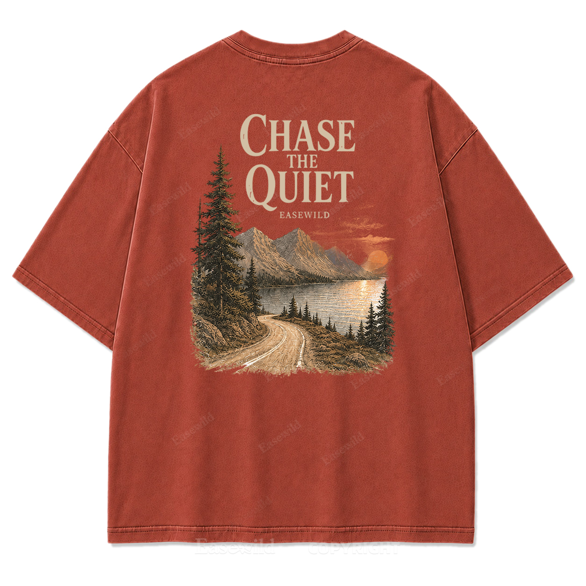 Chasing Quiet Lakeside Mountain Washed Print Tee