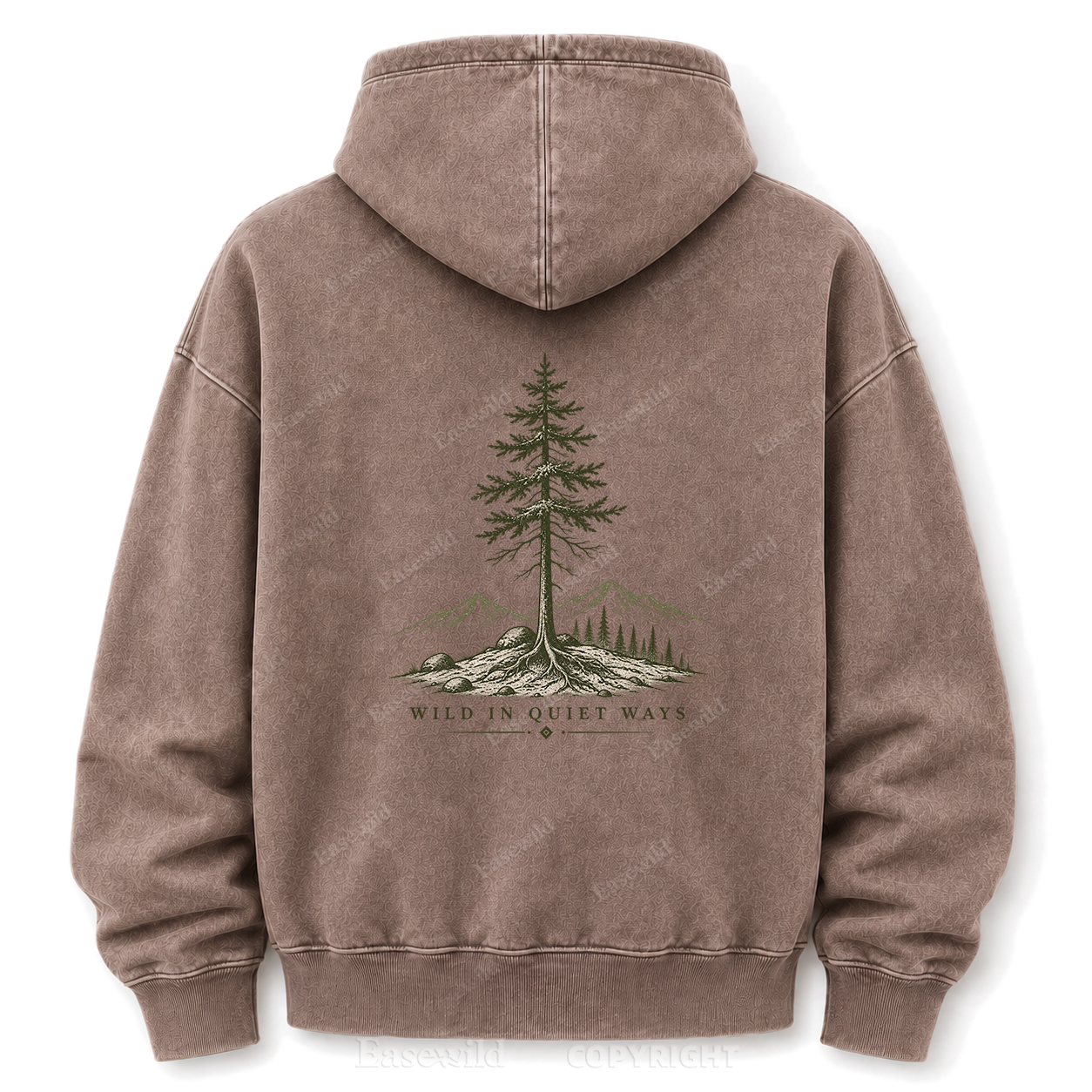 Wild in Quiet Ways Vintage Pine Washed Graphic Hoodie