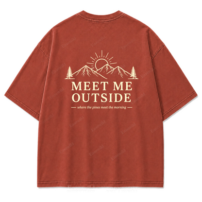 Meet Me Outside Sunrise Washed Print Tee