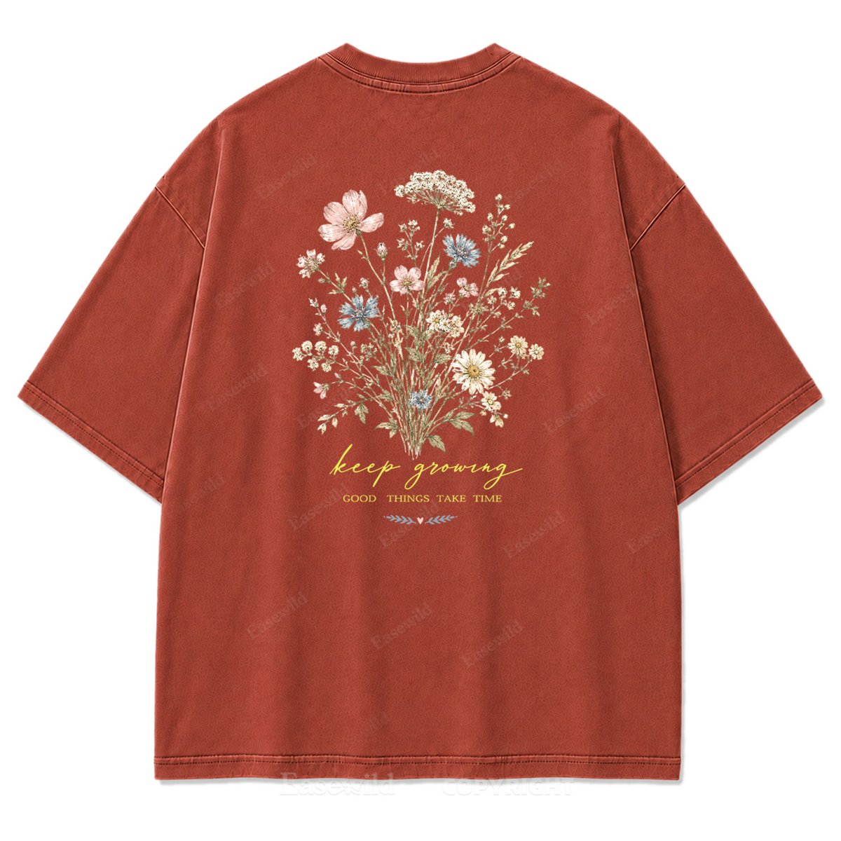 Keep Growing Floral Washed Print Tee