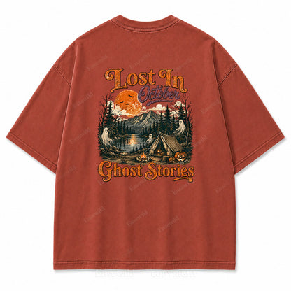 Lost In October Halloween Washed Graphic Tee