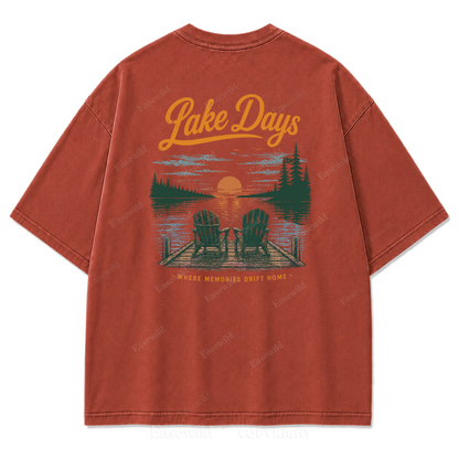 T-Shirt mit gewaschenem Aufdruck: Wo Seetage zu Erinnerungen werden
