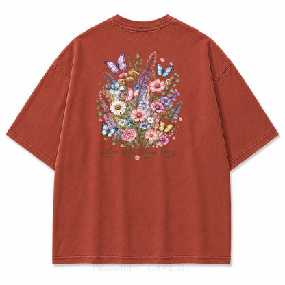 Live Wild Bloom Free Floral Art Print Tee