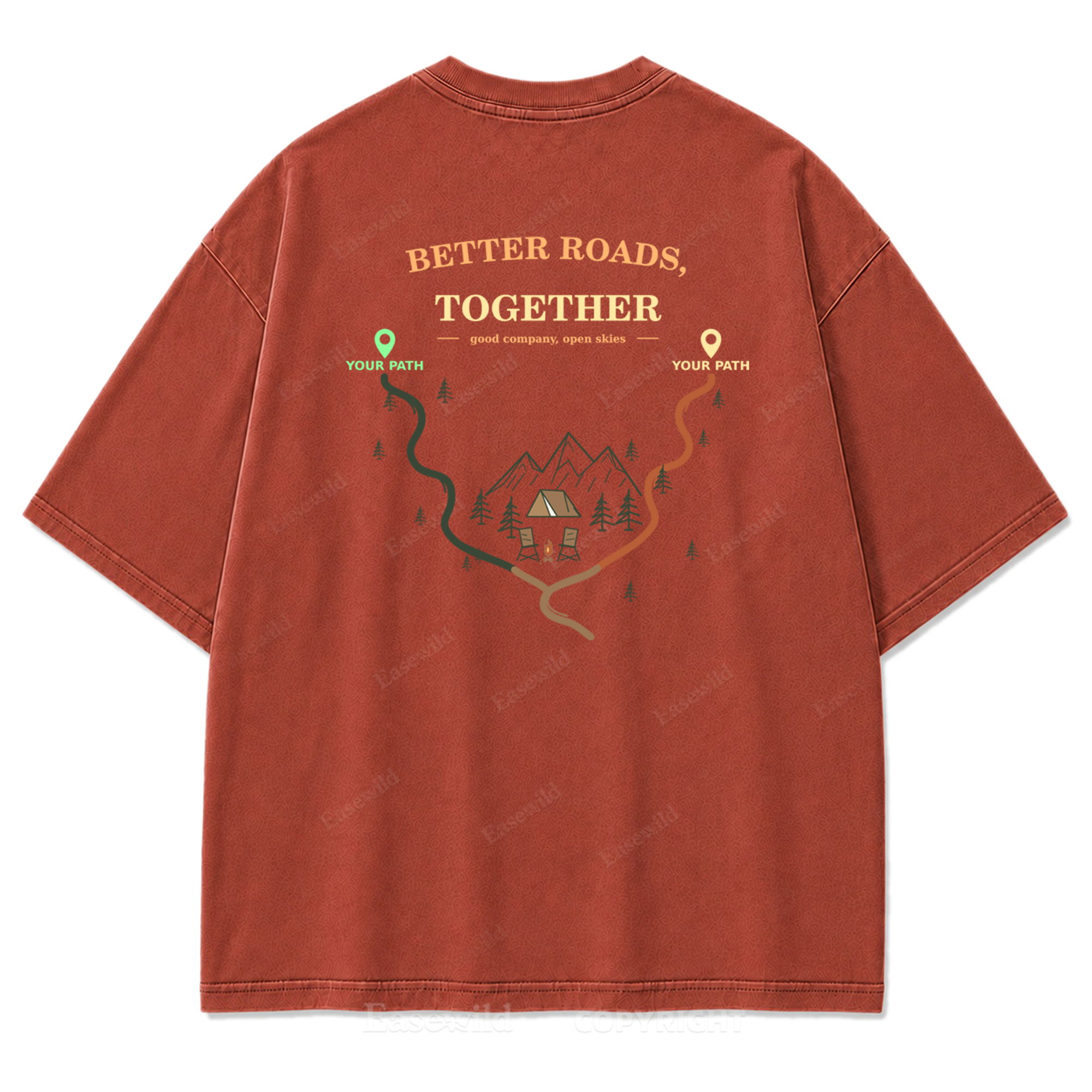Better Roads Together Washed Print Tee