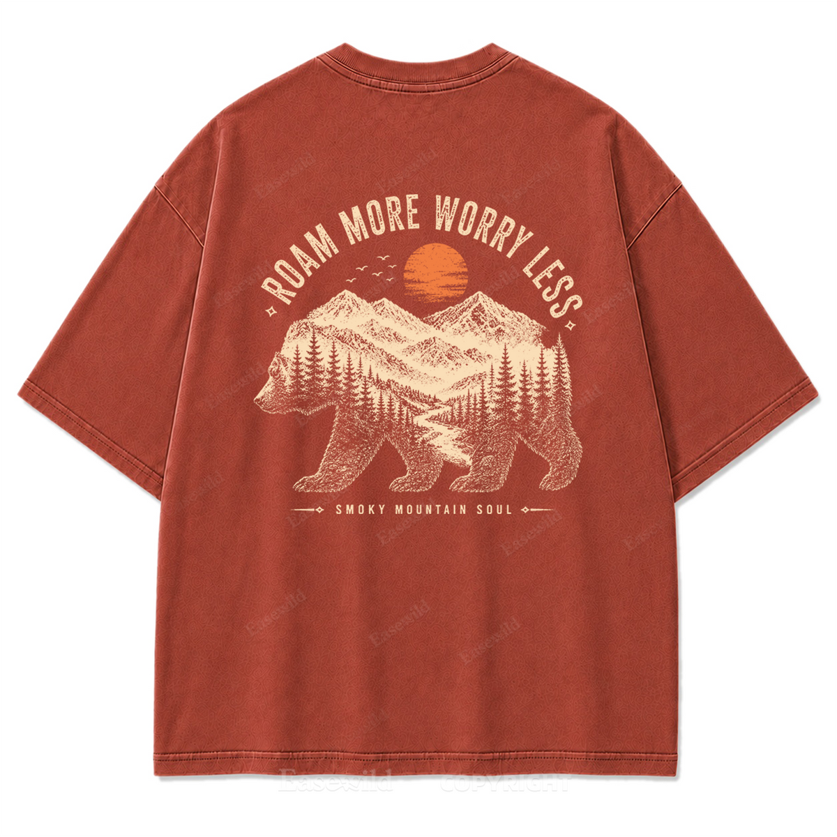 Roam More Worry Less Washed Print Tee
