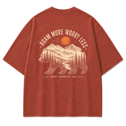 Roam More Worry Less Washed Print Tee