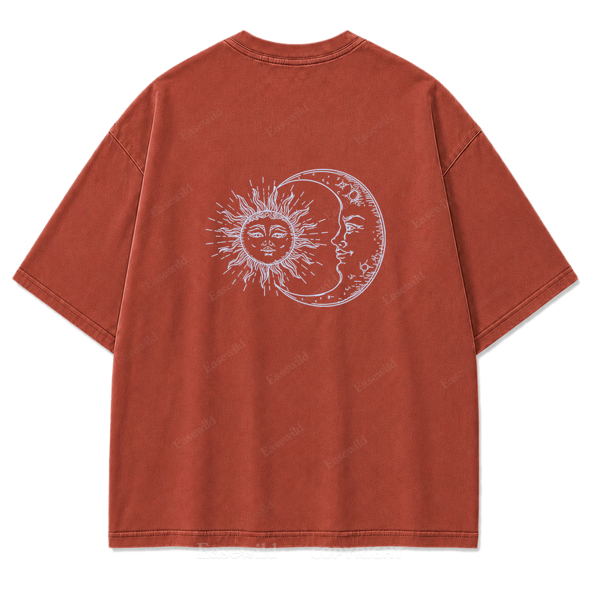 Sun and Moon Eclipse Celestial Washed Print Tee