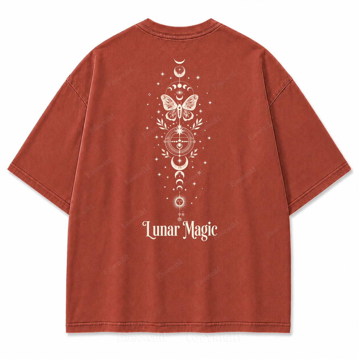 Lunar Magic Celestial Moth Moon‑Phase Graphic Print Tee