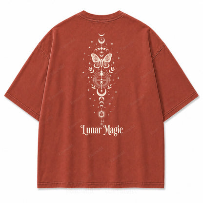 Lunar Magic Celestial Moth Moon‑Phase Graphic Print Tee