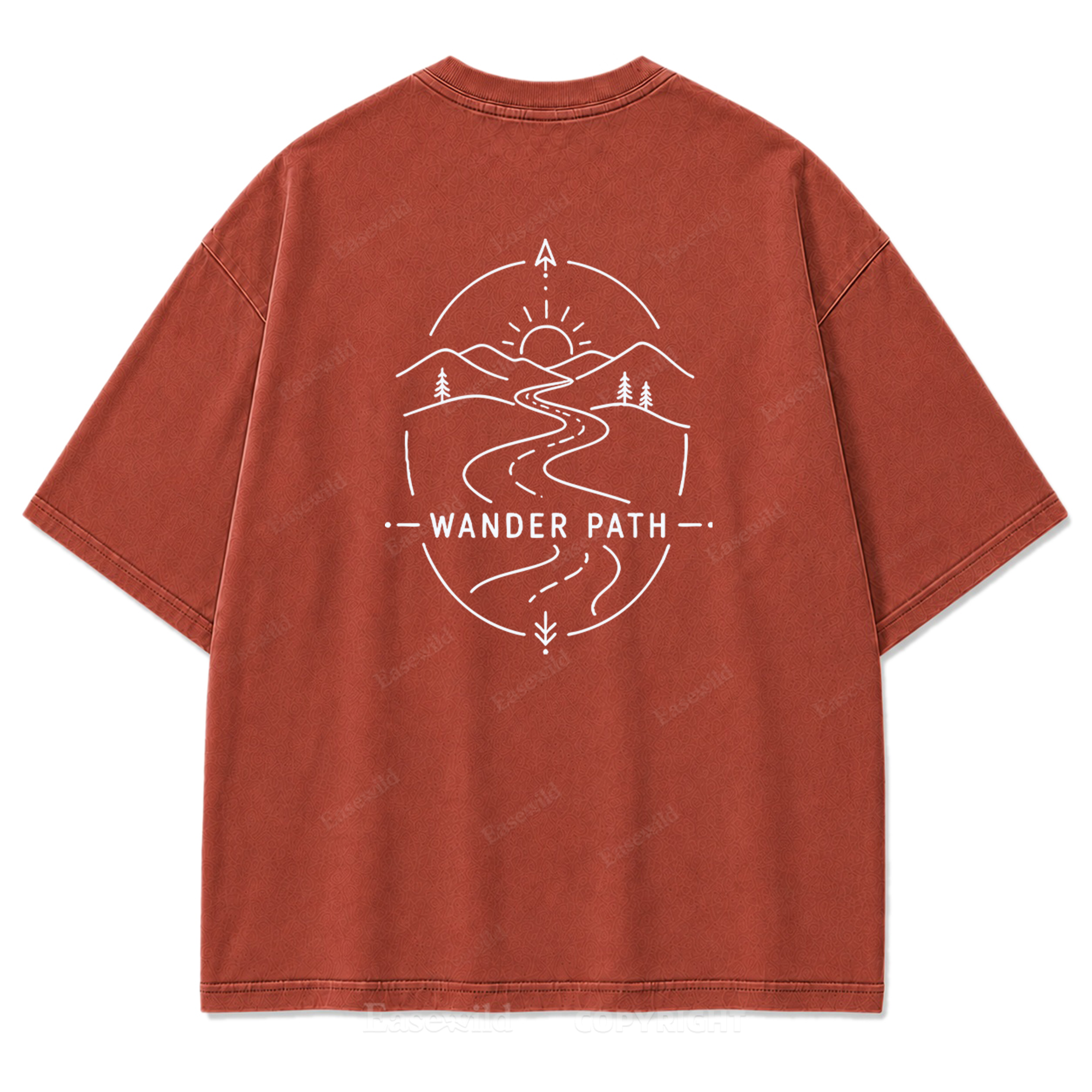 Wander Path Minimal Washed Print Tee