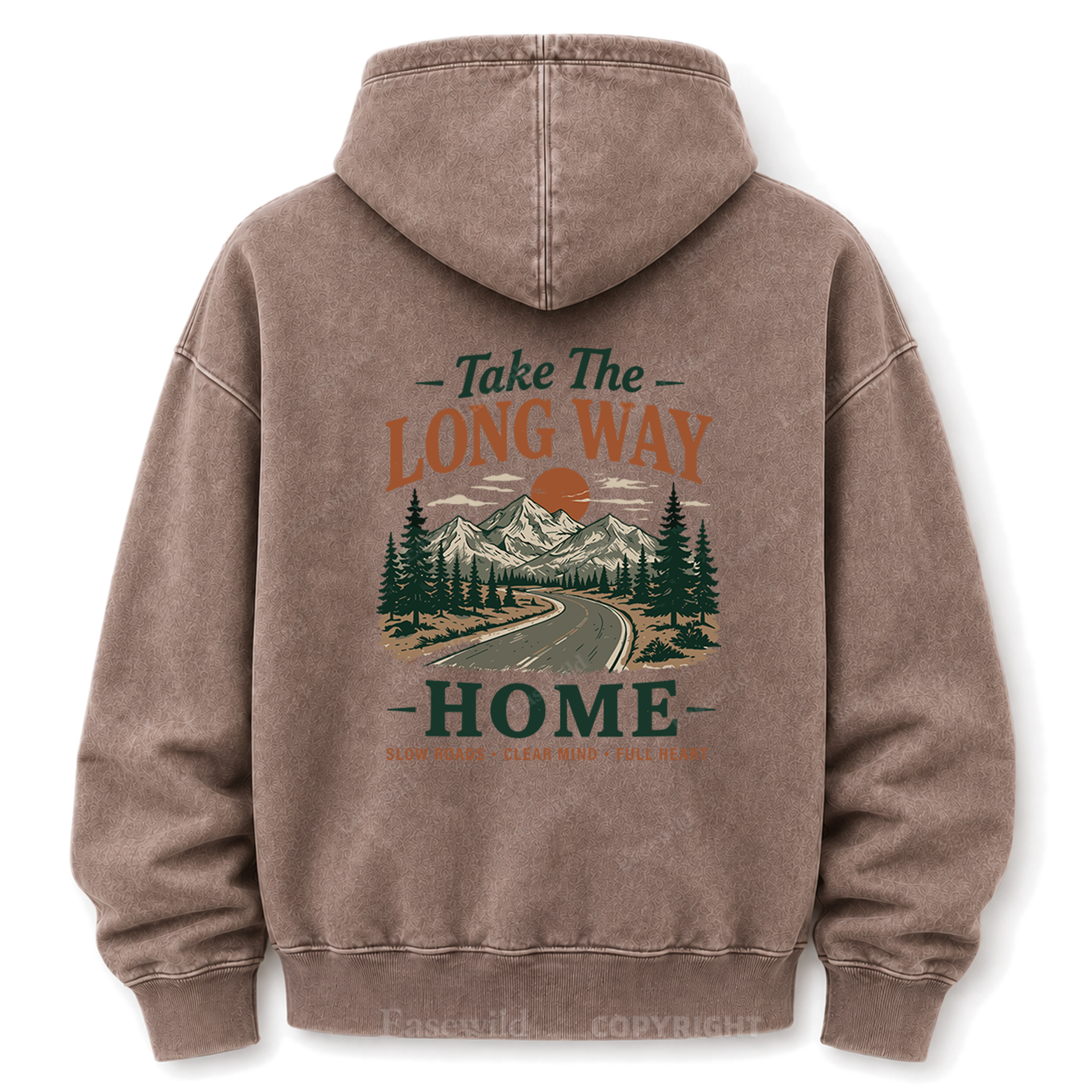 Take the Long Way Home  Washed Graphic Hoodie