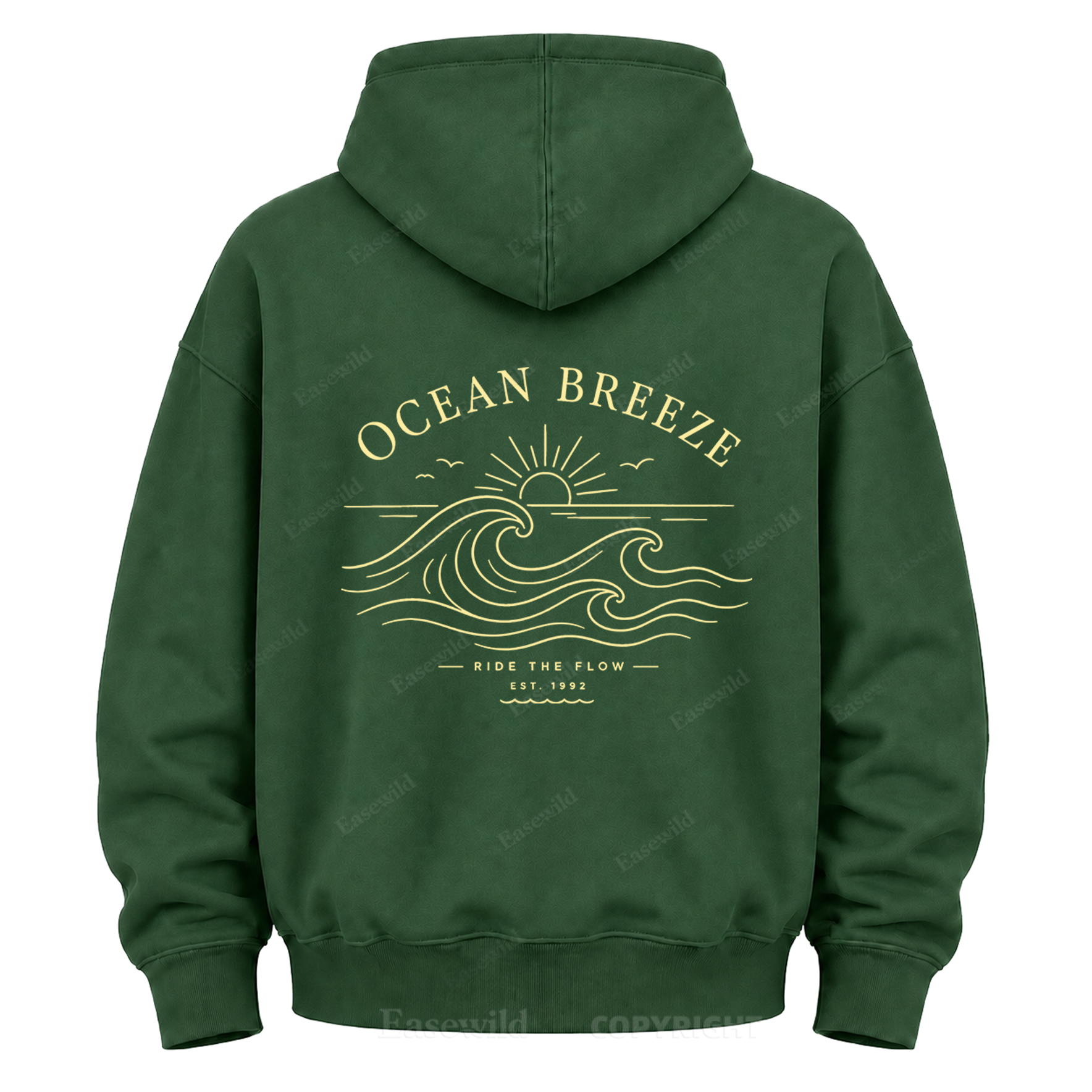 Ocean Breeze Wave Graphic Hoodie