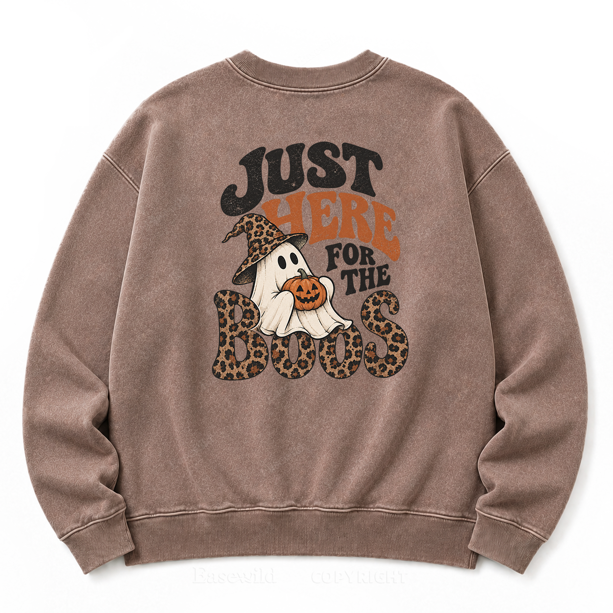 Just Here For The Boos Halloween Ghost Washed Sweatshirt