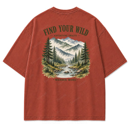 Find Your Wild Mountain Adventure Print Tee