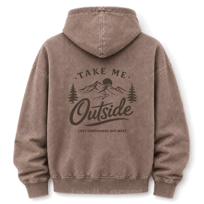 Take Me Outside Out West Washed Graphic Hoodie