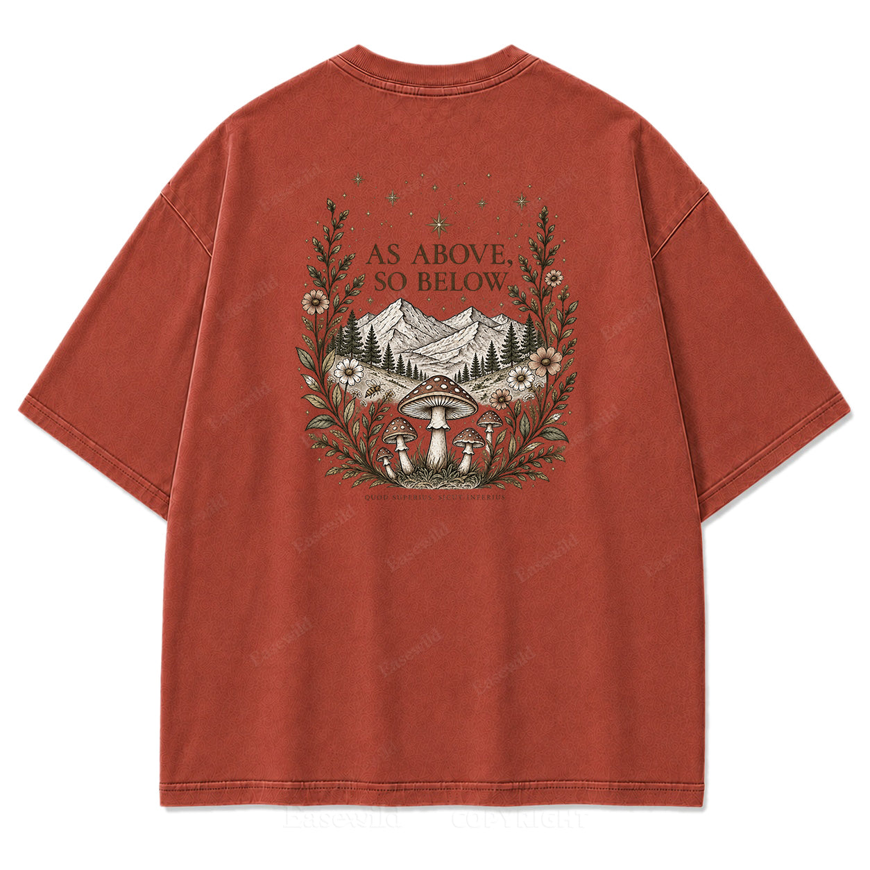 As Above So Below Nature Vintage Graphic Print Tee