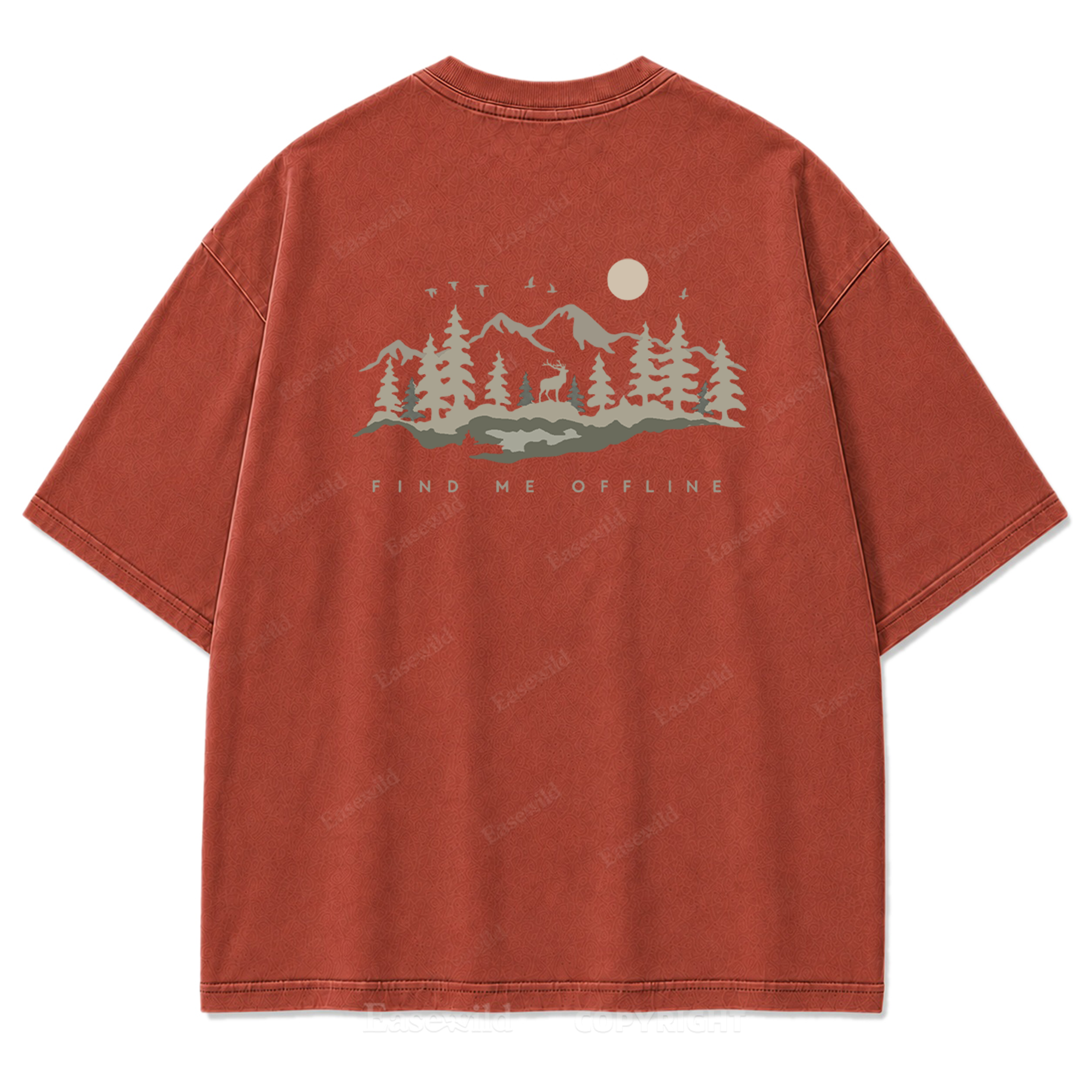 Find Me Offline T-Shirt mit Waschung