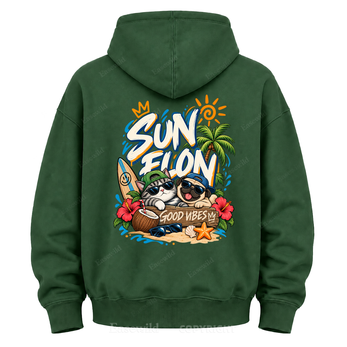 Sun Flow Good Vibes Graphic Hoodie