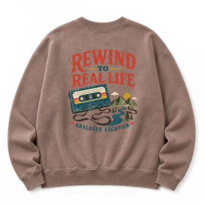 Rewind to Real Life Vintage Analogue Escape Washed Sweatshirts