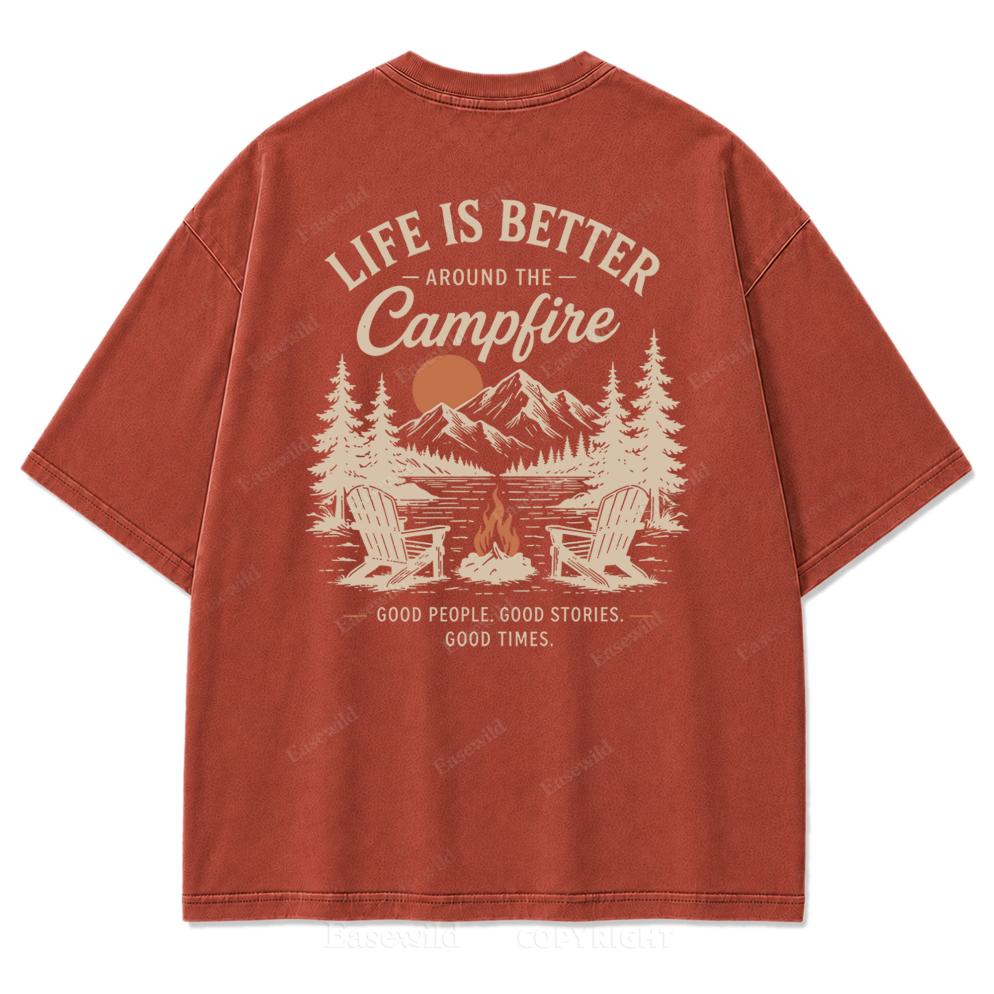 Campfire Evenings Outdoor Washed Print Tee