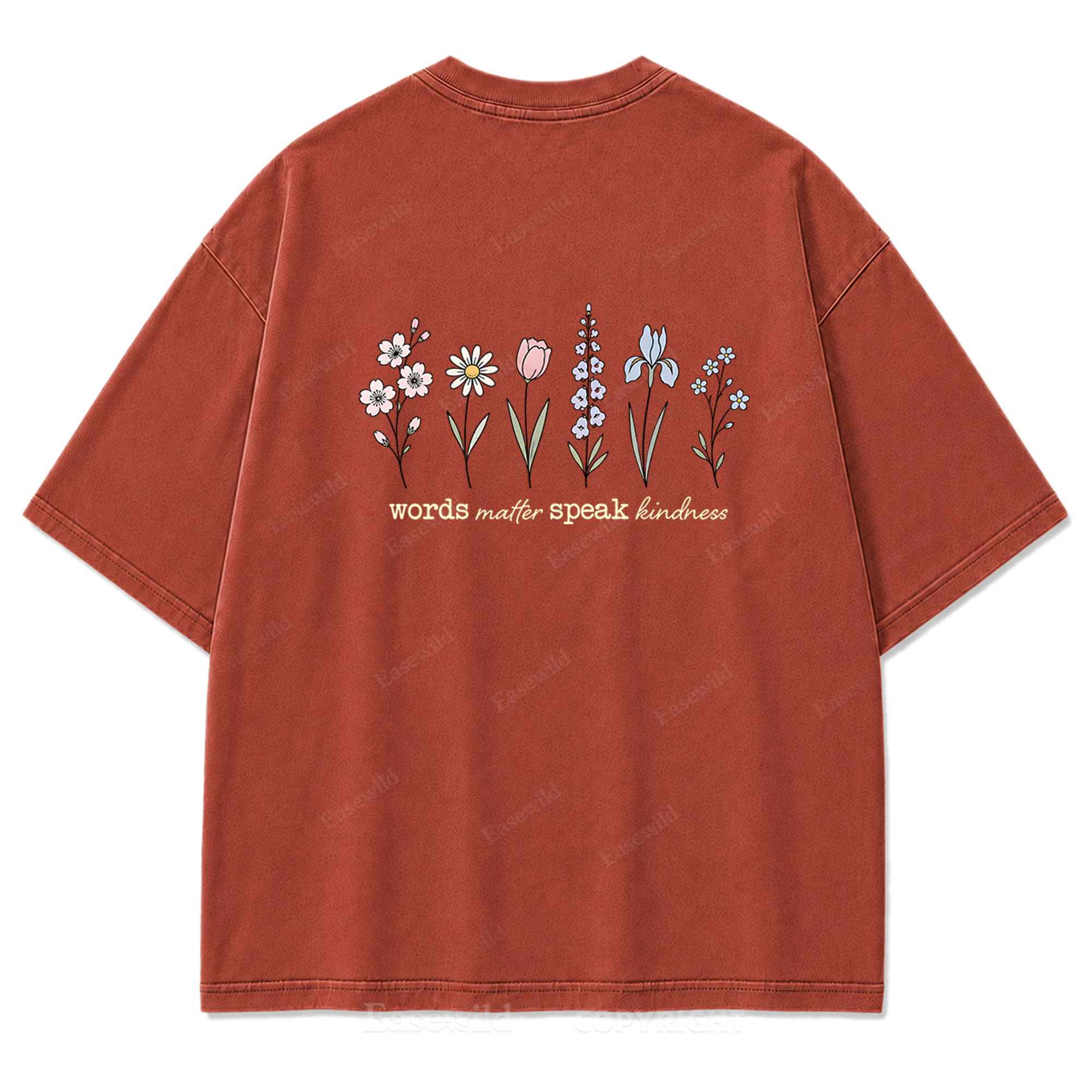 Worte zählen, sprich Freundlichkeit, T-Shirt mit Waschung