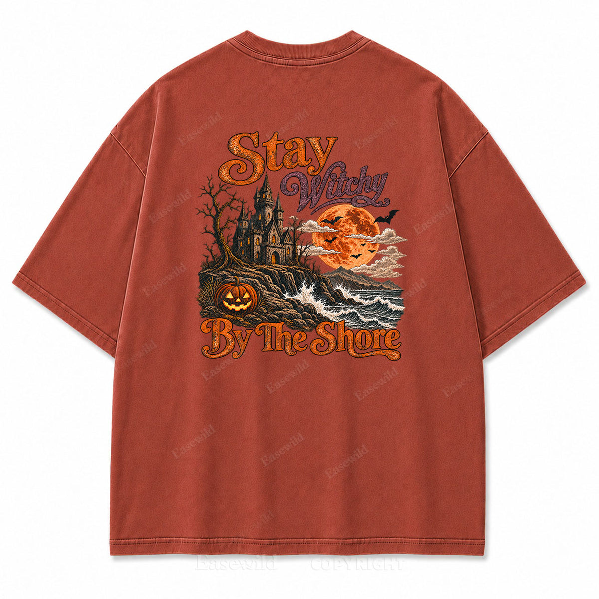 Stay Witchy  Halloween Washed Print Tee