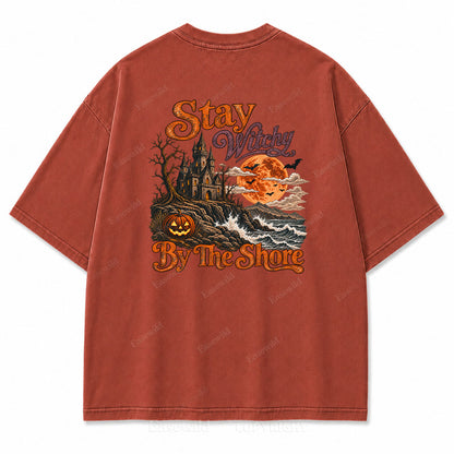 Stay Witchy  Halloween Washed Print Tee