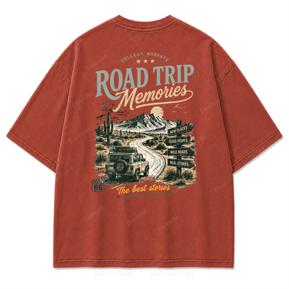 Desert Route Road Trip Washed Print Tee