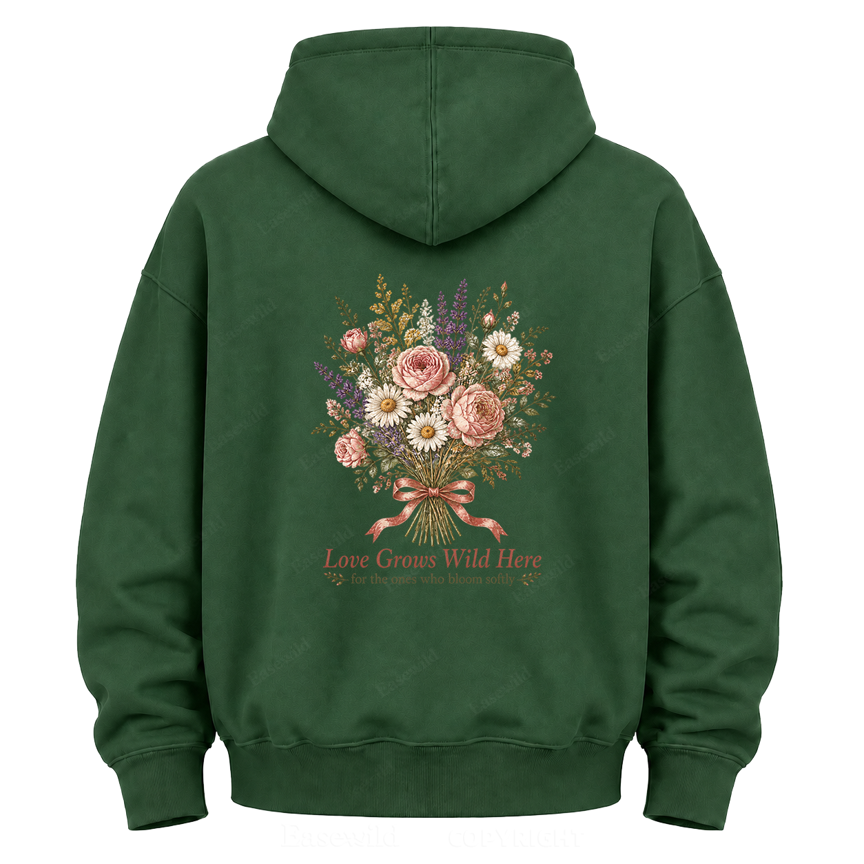 Love Grows Wild Here Vintage Floral Graphic Hoodie